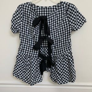 Tie-Back gingham top